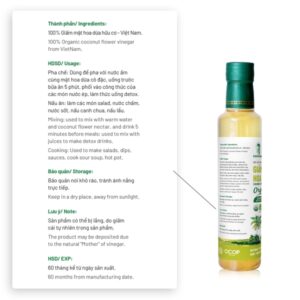Giấm mật hoa dừa organic
