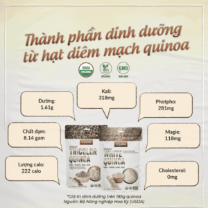 Hạt diêm mạch quinoa 3 màu hữu cơ