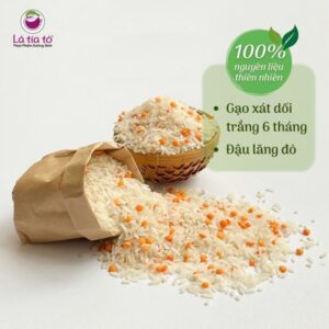 Gạo xát dối trắng - đậu lăng đỏ